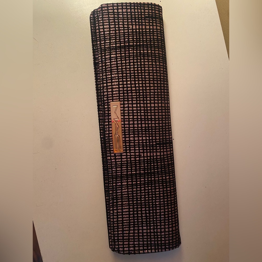 MAC rose gold and black clutch/ makeup/ brush bag